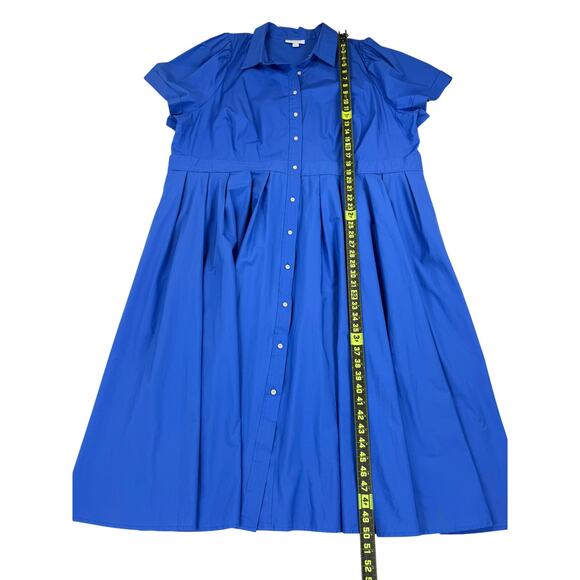 Blue Button-Up Midi Dress - Picture 14 of 15